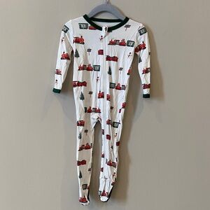 Kyte BABY Train Print onesie - White and Red